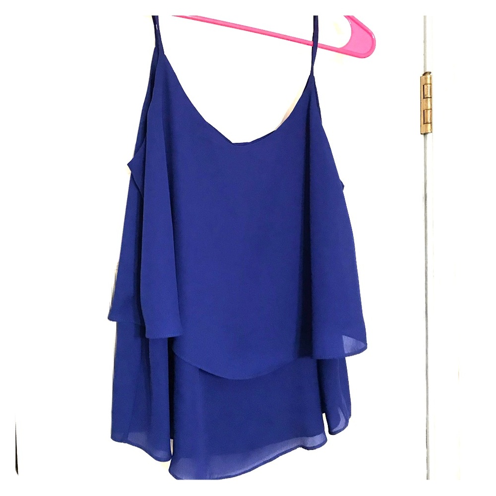 Blue spaghetti strap blouse